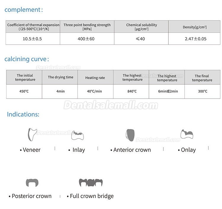 3Pcs/Box C14 Cad/Cam Lithium Disilicate Glass Ceramic Block for Dental Lab Veneer and Anterior Teeth Material